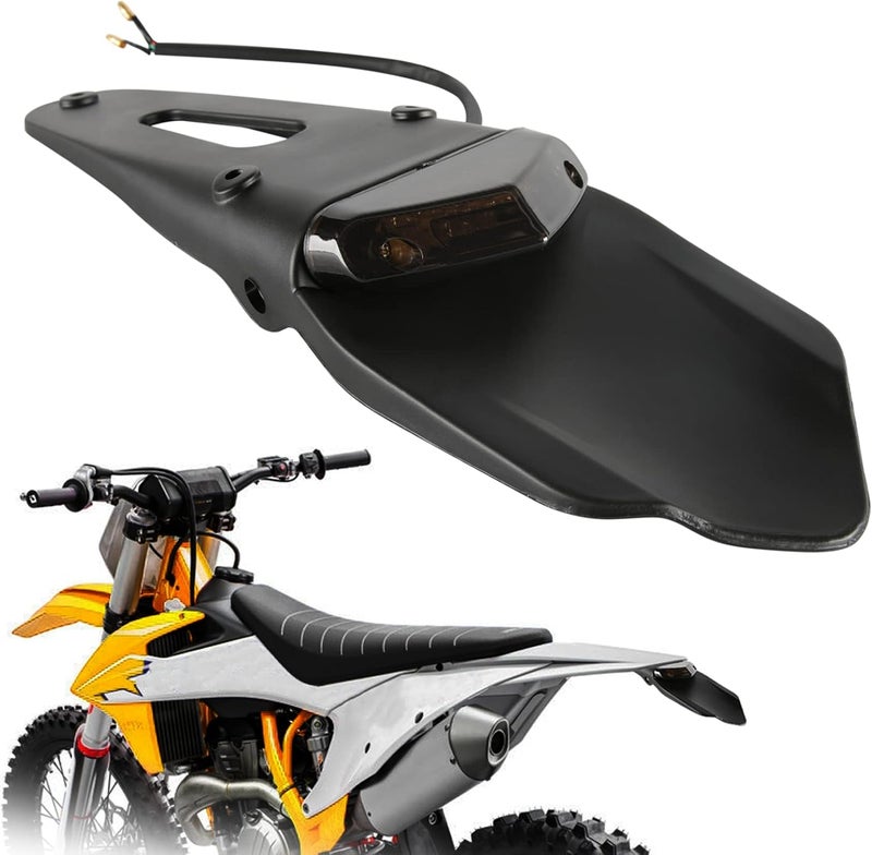 DREAMIZER Rear Fender Black 12V LED Tail Light Brake Lamp For Off-road Motorcycle Motocross Dirt Bike (Black#2 - Image 1